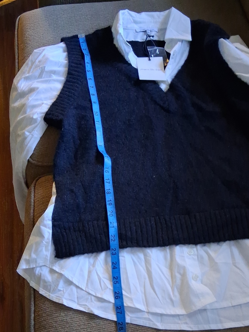 Jacquie The Label V-Neck Knit Sweater/shirt Combo. NWT - Picture 4 of 8